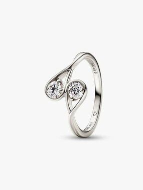 Pandora FINAL SALE - Infinite 14k White Gold Double Lab-grown Diamond Ring